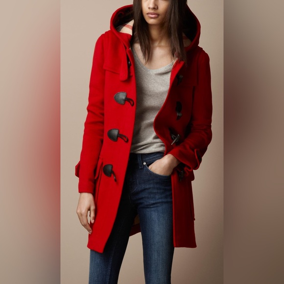 Wool Duffle Coat With Check And Hearts Lining - Picture 3 of 3